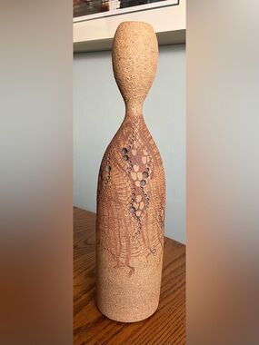 Wine Bottle pottery Vase by Don McWhorter